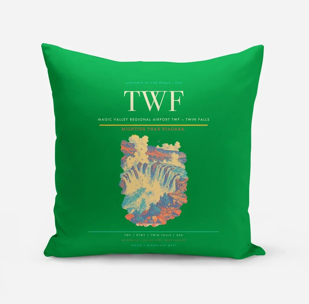 Magic Valley Regional Airport (TWF) design on green pillow