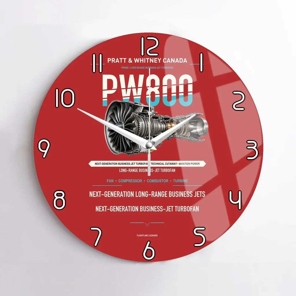 PW800 design on red no frame wall clock