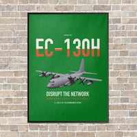 Thumbnail for EC-130H Compass Call vertical canvas print - framed - green background