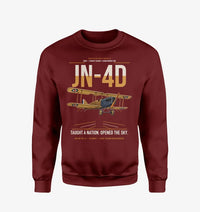 Thumbnail for Curtiss JN-4D Jenny design on wine red sweatshirt