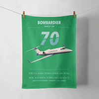 Thumbnail for Bombardier Learjet 70 design on green towel