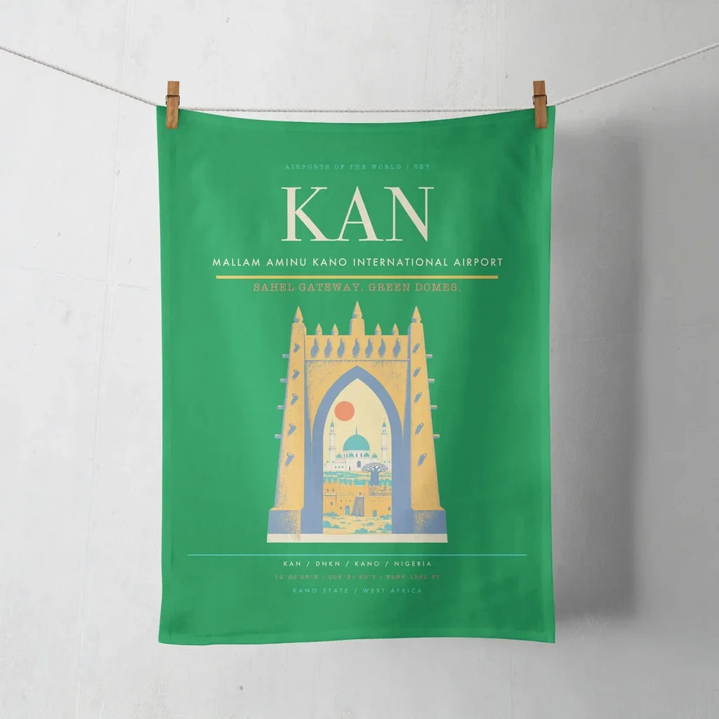 Mallam Aminu Kano International Airport (KAN) design on green towel