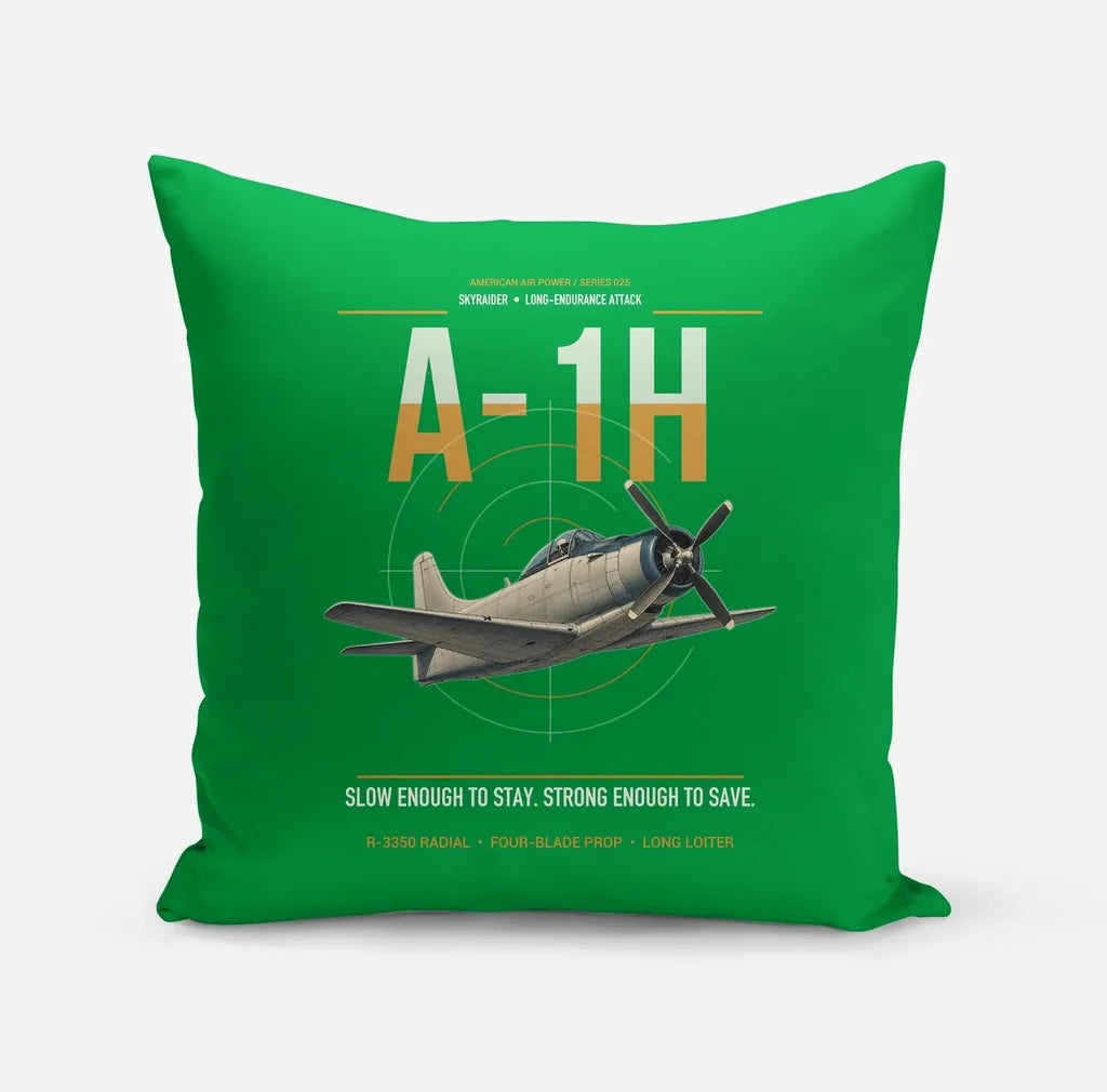 A-1H Skyraider design on green pillow