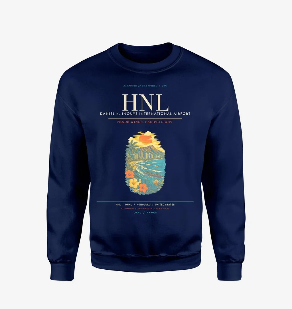 Daniel K. Inouye International Airport Honolulu HNL Sweatshirt - Navy Blue