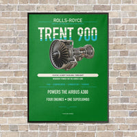 Thumbnail for TRENT 900 vertical canvas print - framed - green background