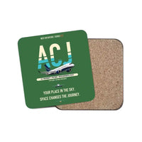 Thumbnail for Airbus ACJ TwoTwenty design on green 1 piece coaster