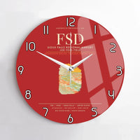 Thumbnail for Sioux Falls Regional Airport Joe Foss Field (FSD) design on red no frame wall clock