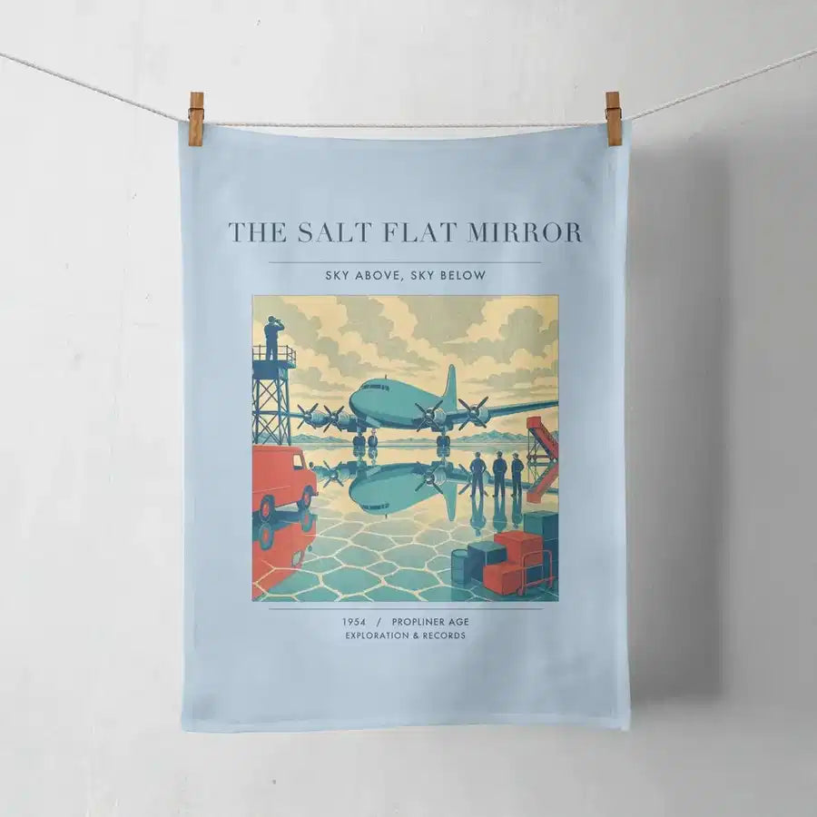 VINTAGE G4333 - The Salt Flat Mirror - Designed Towels design on lightblue