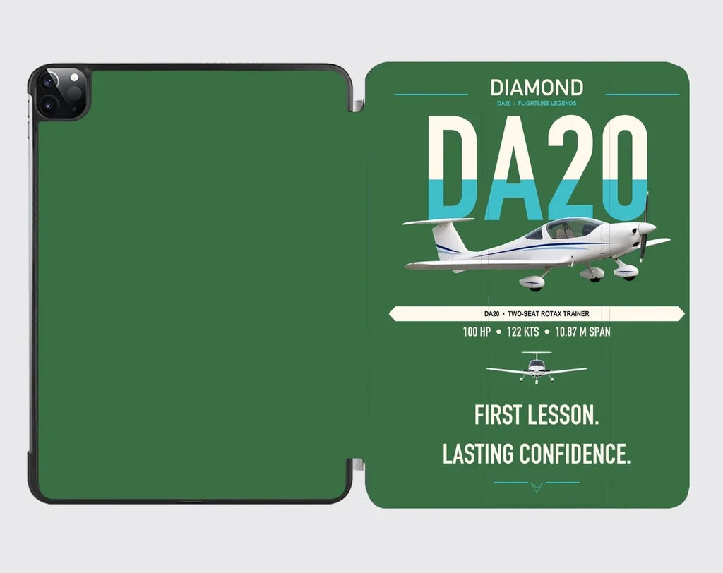 Diamond DA20 design on green ipad tablet case