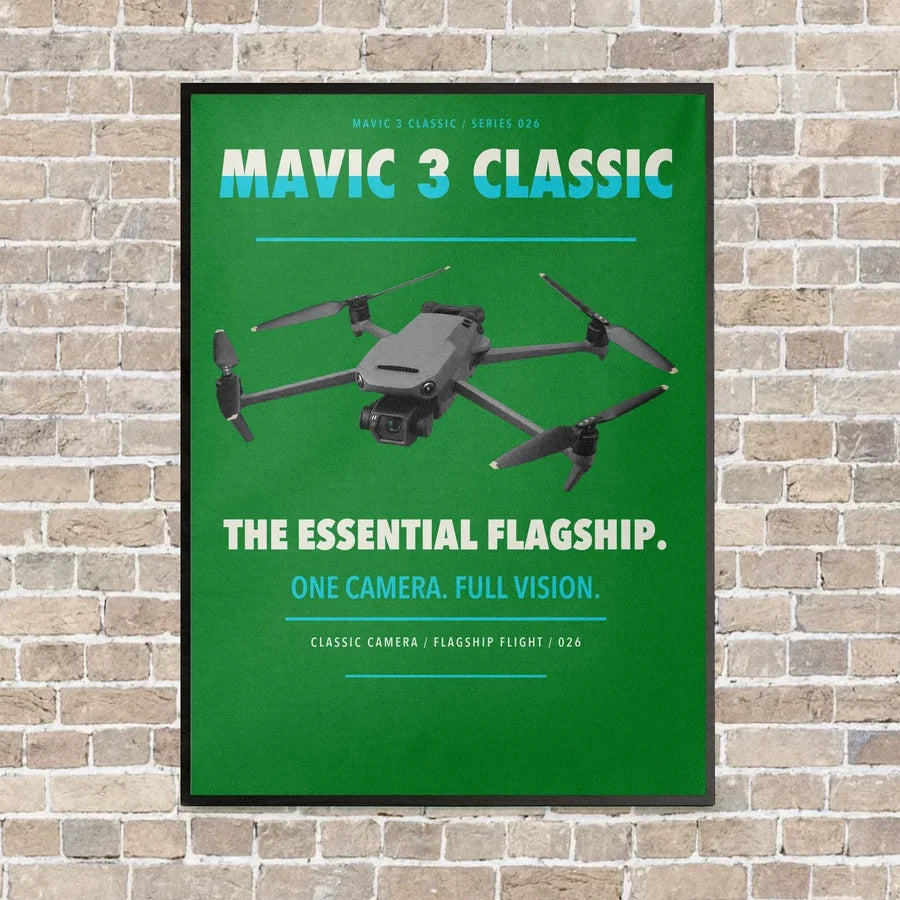 DJI Mavic 3 Classic vertical canvas print - framed - green background