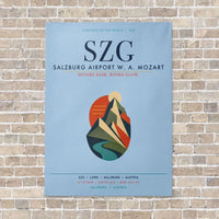 Thumbnail for Salzburg Airport SZG vertical canvas print - no frame - light blue background