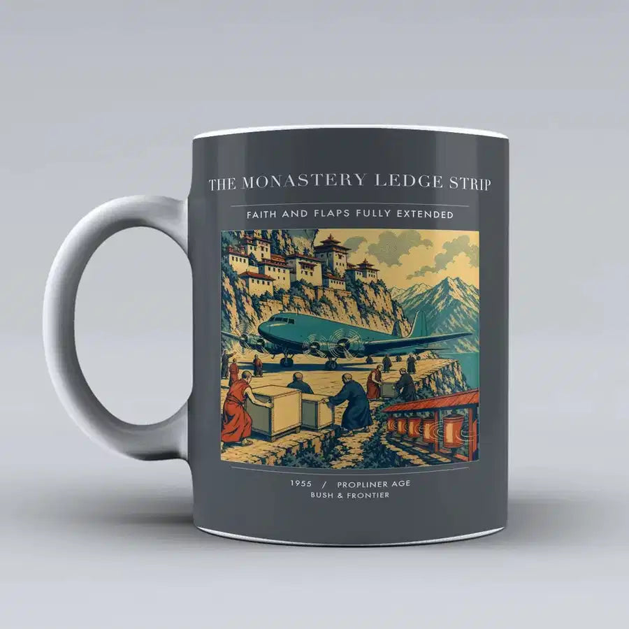 VINTAGE G4341 - The Monastery Ledge Strip - Ceramic Mug design on gray