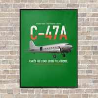 Thumbnail for C-47A Skytrain vertical canvas print - framed - green background