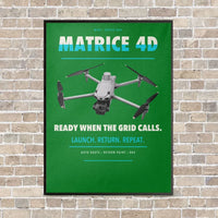 Thumbnail for DJI Matrice 4D vertical canvas print - framed - green background