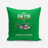 Thumbnail for Leonardo AW139 design on green pillow