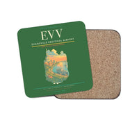 Thumbnail for Evansville Regional Airport (EVV) design on green 1 piece coaster