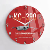 Thumbnail for Embraer KC-390 Millennium design on red no frame wall clock