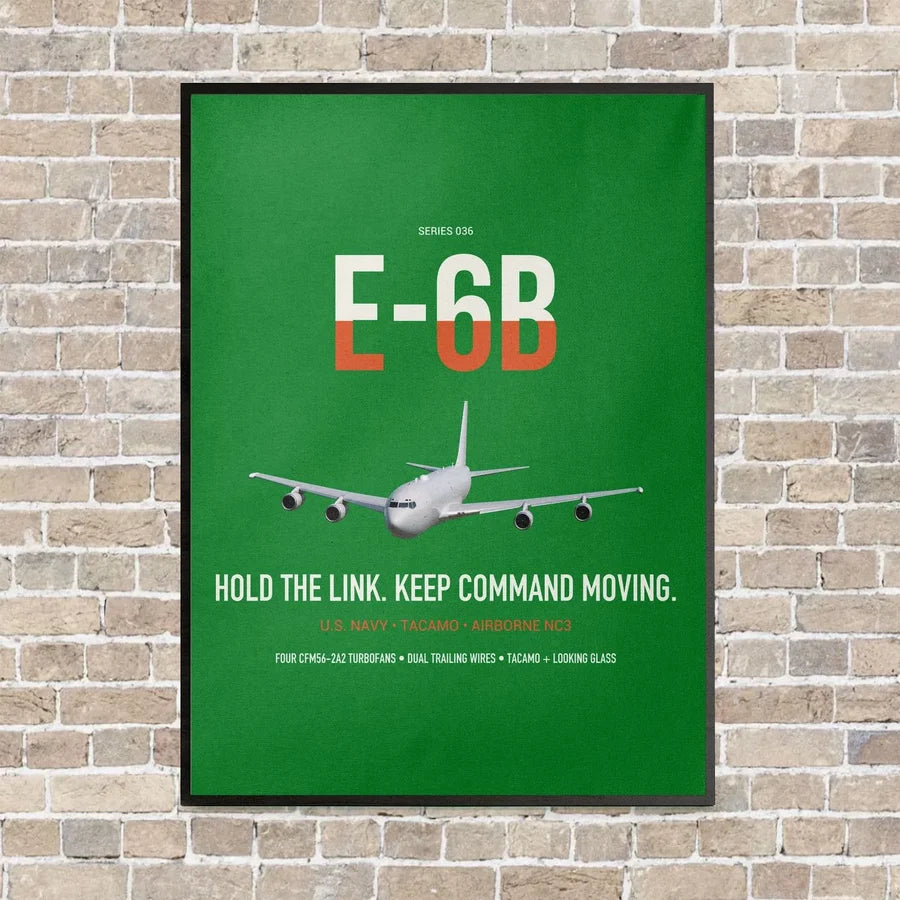 E-6B Mercury vertical canvas print - framed - green background