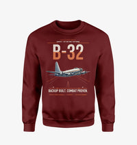 Thumbnail for B-32 Dominator design on wine red sweatshirt