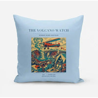 Thumbnail for VINTAGE G4042 - The Volcano Watch - Designed Pillows design on lightblue