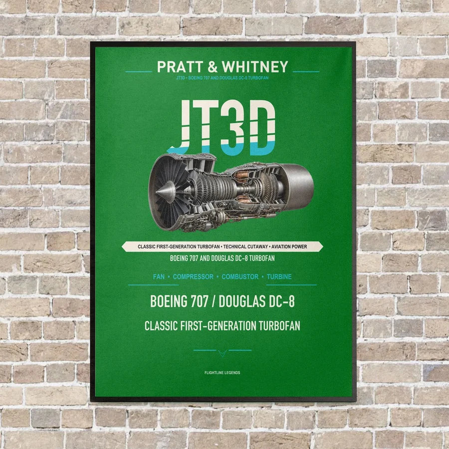 JT3D vertical canvas print - framed - green background