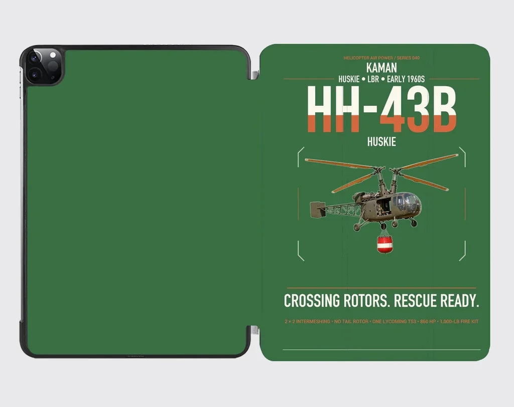 Kaman HH-43B Huskie design on green ipad tablet case