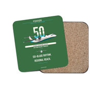 Thumbnail for Fokker 50 design on green 1 piece coaster