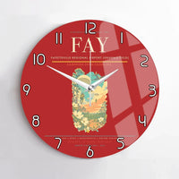 Thumbnail for Fayetteville Regional Airport (Grannis Field) (FAY) design on red no frame wall clock