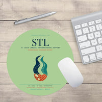 Thumbnail for St. Louis Lambert International Airport (STL) design on light green round mouse pad