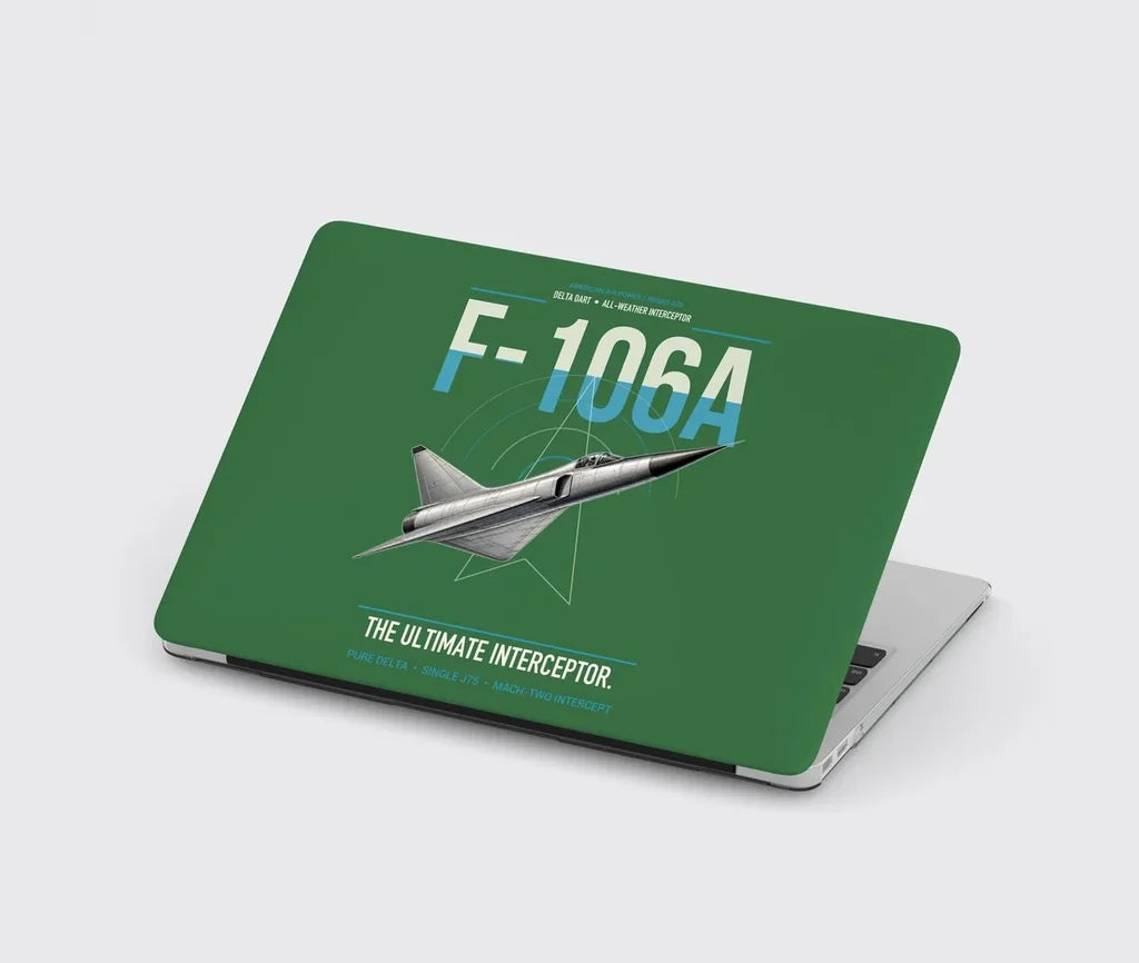 F-106A Delta Dart design on green MacBook case
