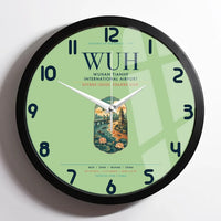 Thumbnail for Wuhan Tianhe International Airport (WUH) design on light green framed wall clock