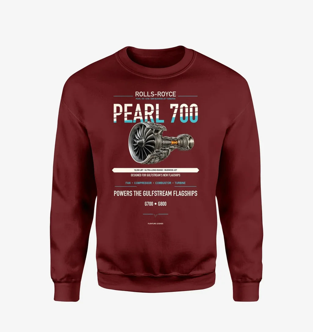 PEARL 700 design on wine red sweatshirt