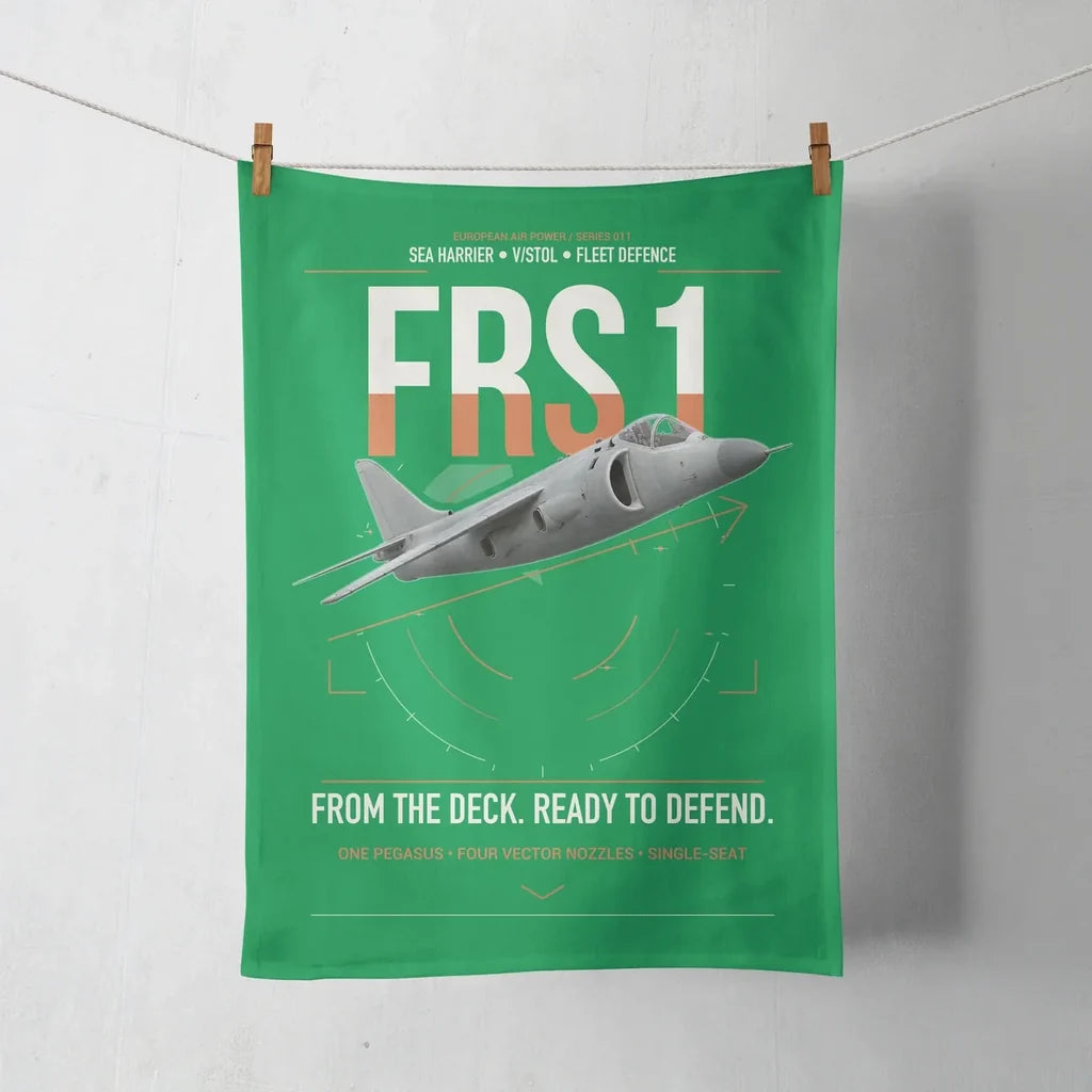 British Aerospace Sea Harrier FRS.1 design on green towel