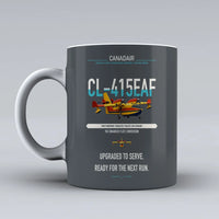Thumbnail for Canadair CL-415EAF design on gray ceramic mug, double-side print