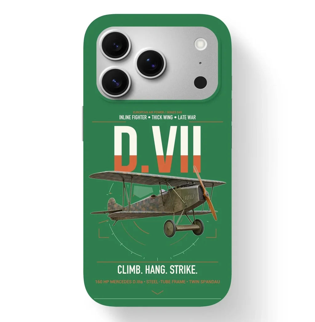 Fokker D.VII design on green magsafe iphone case, for iPhone 17 Pro