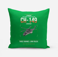 Thumbnail for Leonardo CH-149 Cormorant design on green pillow
