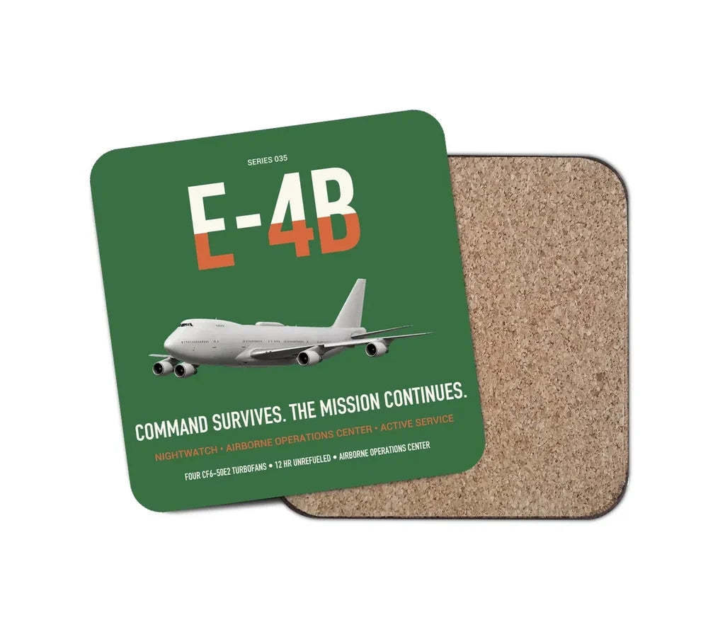 E-4B Nightwatch design on green 1 piece coaster