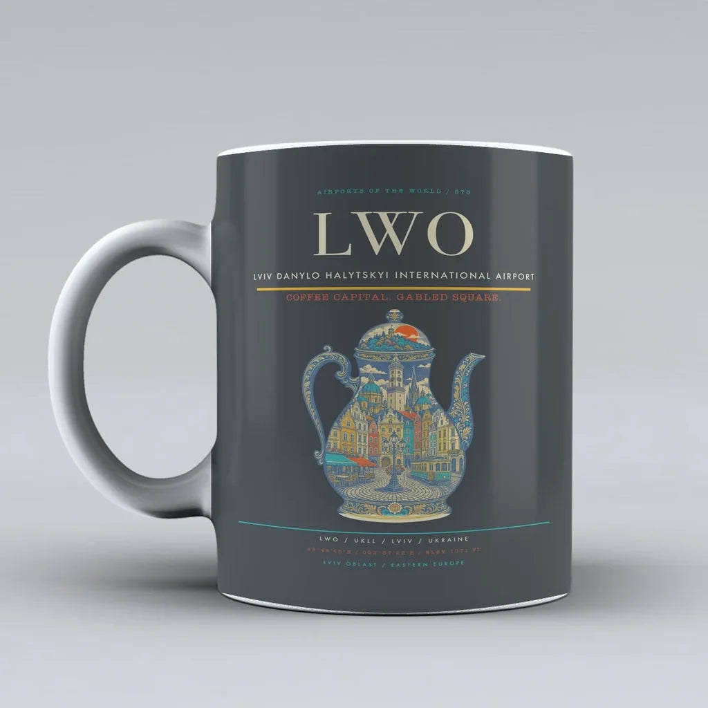 Lviv Danylo Halytskyi International Airport LWO Mug - Gray