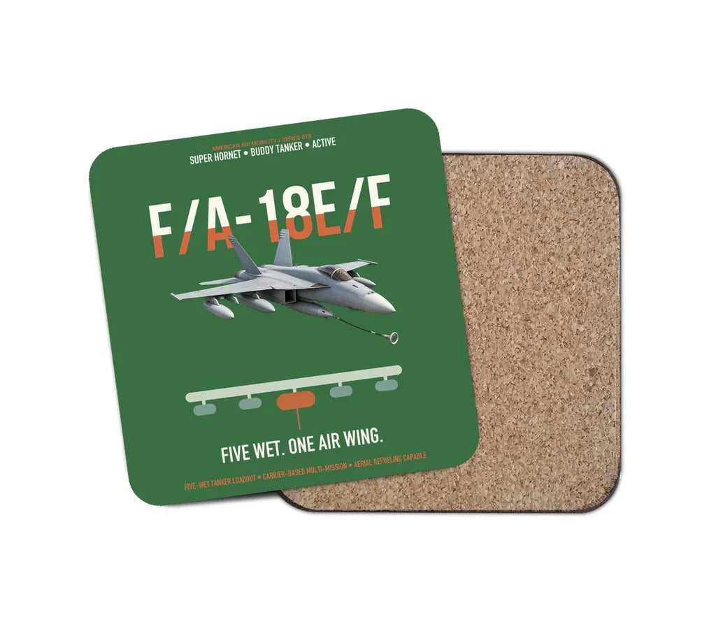 F A-18E F Buddy Tanker design on green 1 piece coaster