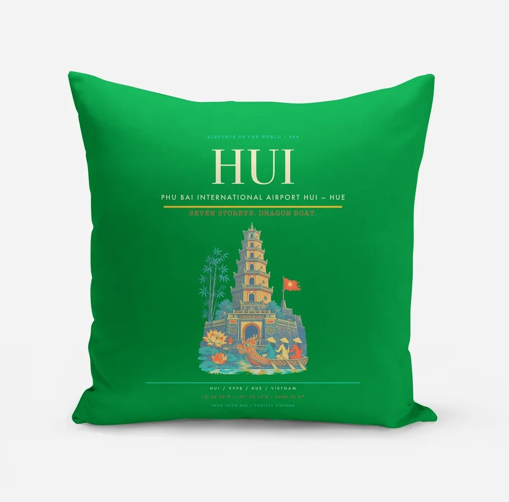 Phu Bai International Airport (HUI) design on green pillow