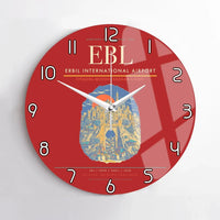 Thumbnail for Erbil International Airport (EBL) design on red no frame wall clock