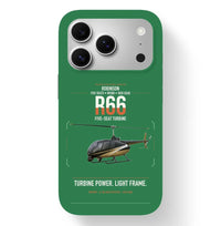 Thumbnail for Robinson R66 design on green magsafe iphone case, for iPhone 17 Pro