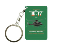 Thumbnail for Bell UH-1Y Venom design on green designed key chain, double-side print