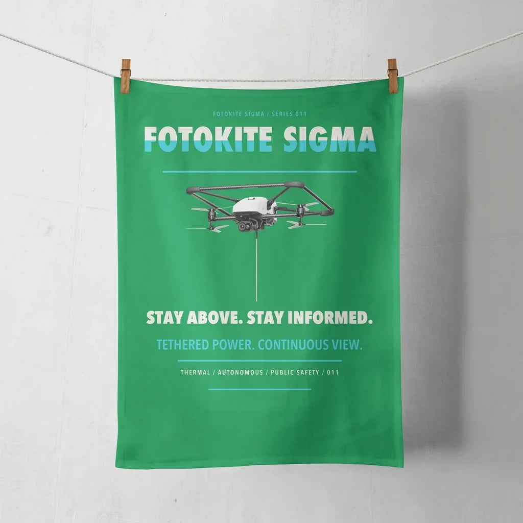 Fotokite Sigma design on green towel