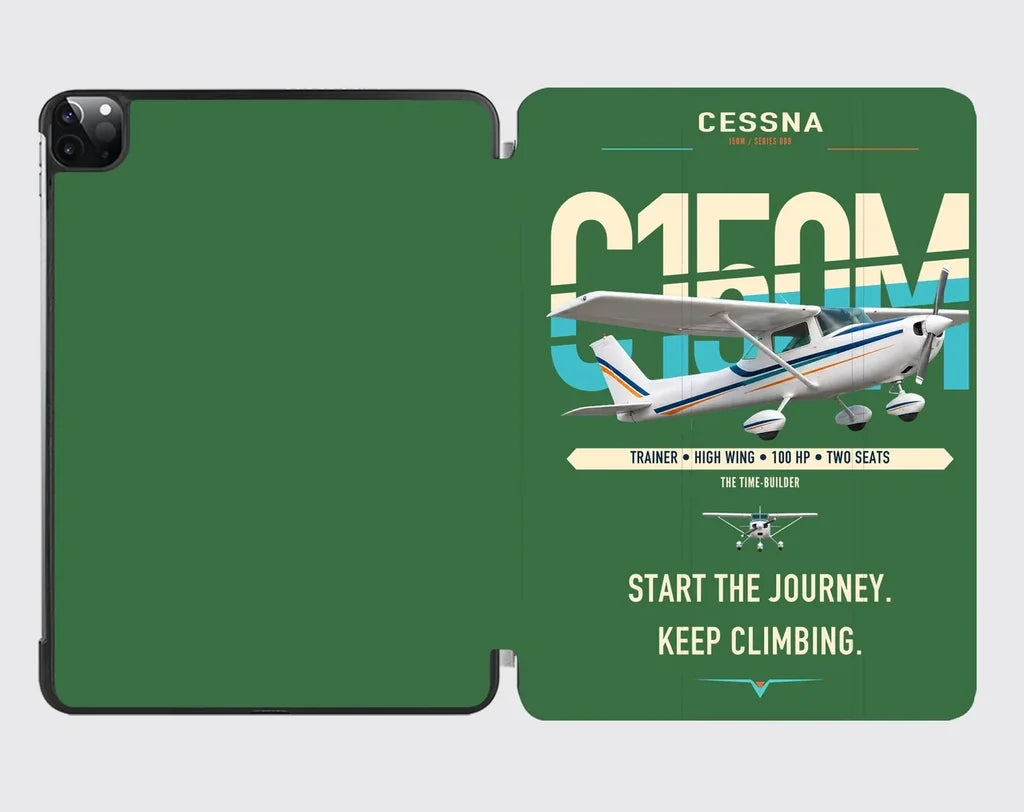 Cessna 150M design on green ipad tablet case