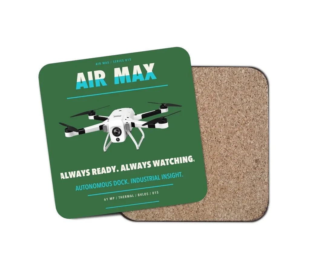 Percepto Air Max design on green 1 piece coaster