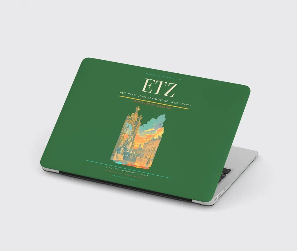 Metz–Nancy–Lorraine Airport (ETZ) design on green MacBook case