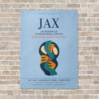 Thumbnail for Jacksonville International Airport JAX vertical canvas print - no frame - light blue background