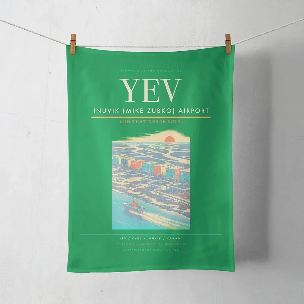 Inuvik (Mike Zubko) Airport (YEV) design on green towel