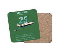Thumbnail for Bombardier Learjet 25 design on green 1 piece coaster